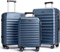LIGHT FLIGHT Luggage Sets, 3 Piece Durable Suitcase Set with Spinner W — Size, capacity and configuration compared