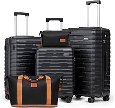 Cosbarn Luggage Sets 5 Piece Suitcases with Wheels, Suitcase Set ABS H — Size, capacity and configuration compared